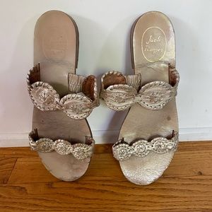 Jack Rogers gold Lauren sandals, 7.5